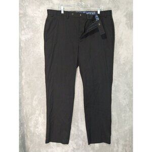 Ralph Lauren Dress Pants Mens 38x32 Black Flat Front Straight Leg Preppy